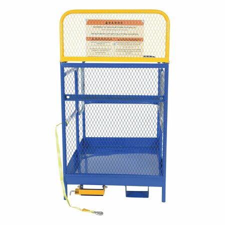 Vestil Blue/Yellow Steel Work Platform with Double Door Entry 36" x 48" WP-3648-DD